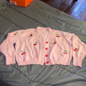Pink cherry sweater